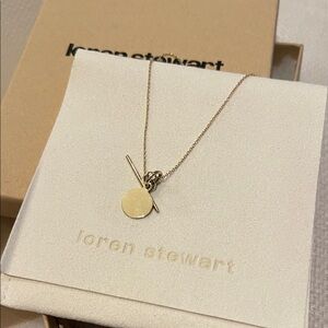 New 14k gold Loren Stewart pendant necklace with jewelry bag & gift box orig$925